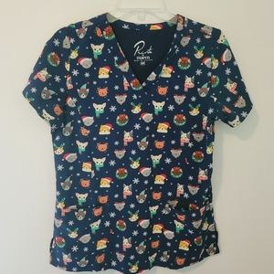 Cat and dog holiday scrubs